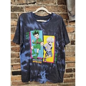 Hunter X Hunter Shirt Mens Large Blue Gon Killua Anime Graphic Tee Tie Dye